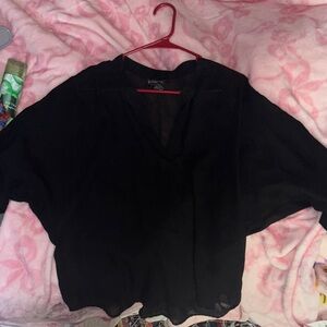JustFab Black Sheer Blouse